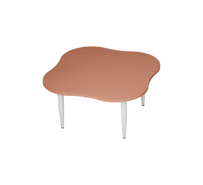 PLAYFORM 25 modulární hravé stoly, výška 520 mm, kovová podnož bílá, deska 25 mm, pudrově hnědá